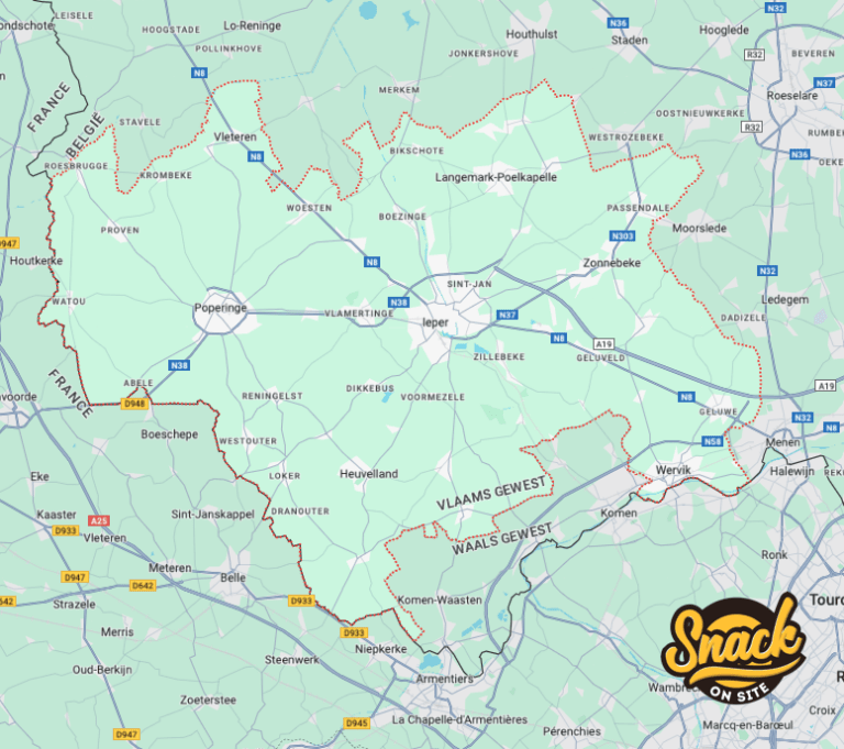 kaart mobiele frietkraam ieper